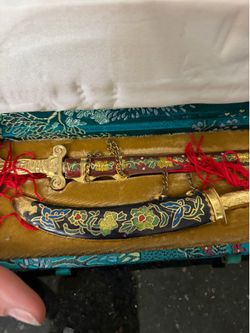 Vintage Chinese Cloisonné  Mini Sword Letter Opener