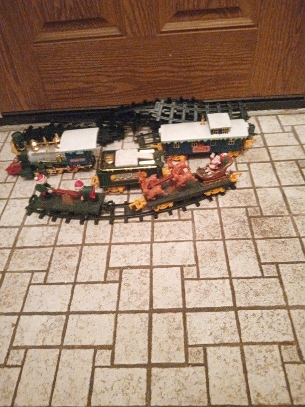 Vintage Christmas Train Set/ Plastic Battery Operated
