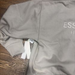 Fear of God Essentials Classic Full Zip Hoodie 'Heather Stone'