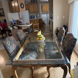 Beautiful Glass Dining Table With Six Chairs 