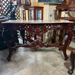 Antique Marble Top, Beautiful Hallway, Entry Table 50 Wide 18 Deep 31 1/2 Tall