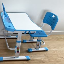 Blue Adjustable Height Kids' Desk