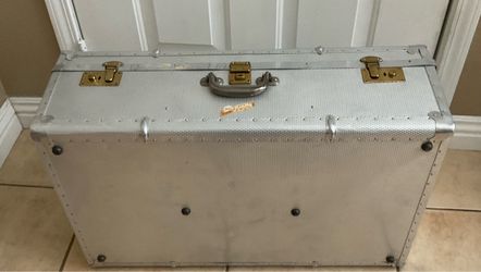 Vintage Metal Suitcase or Decorative Piece