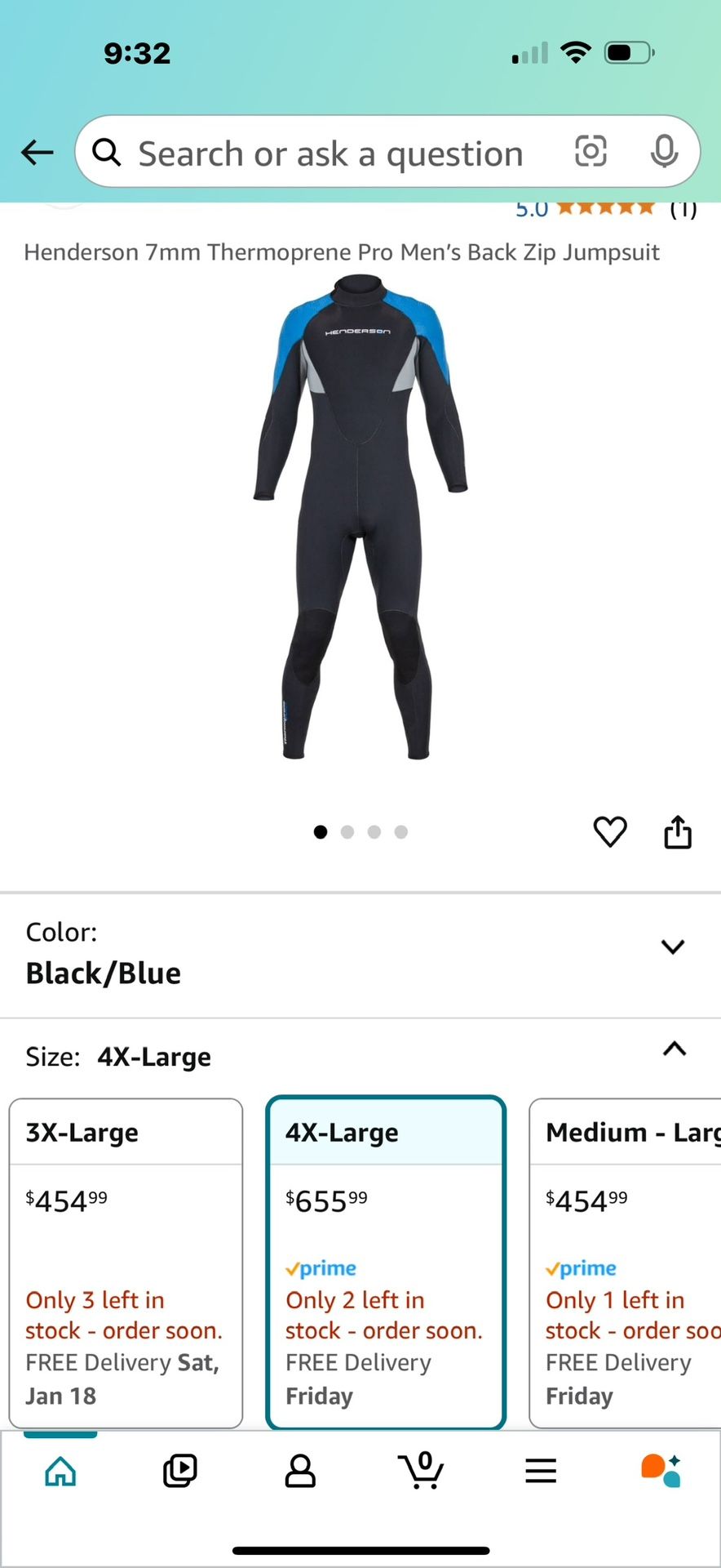 Henderson 7ml 4Xl Scuba Diving Wetsuit