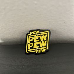 Pew Pew Pew Star Wars Pin NEW Pinback Brooch Movies Mandalorian Metal Enamel
