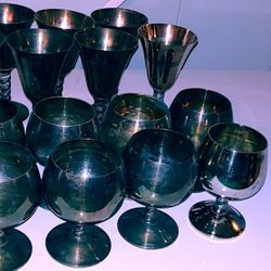 Lot Of Stemware Silverplate By ROMA S.L. From Spain