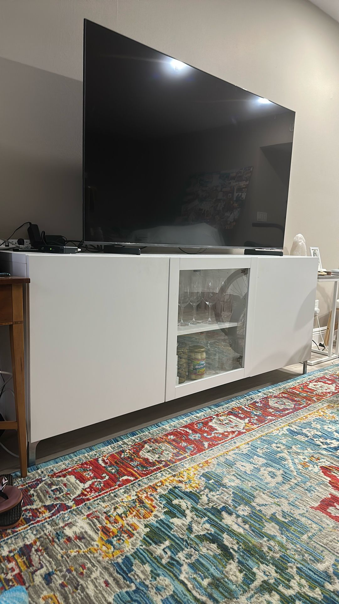 Modern IKEA TV Stand with Shelves