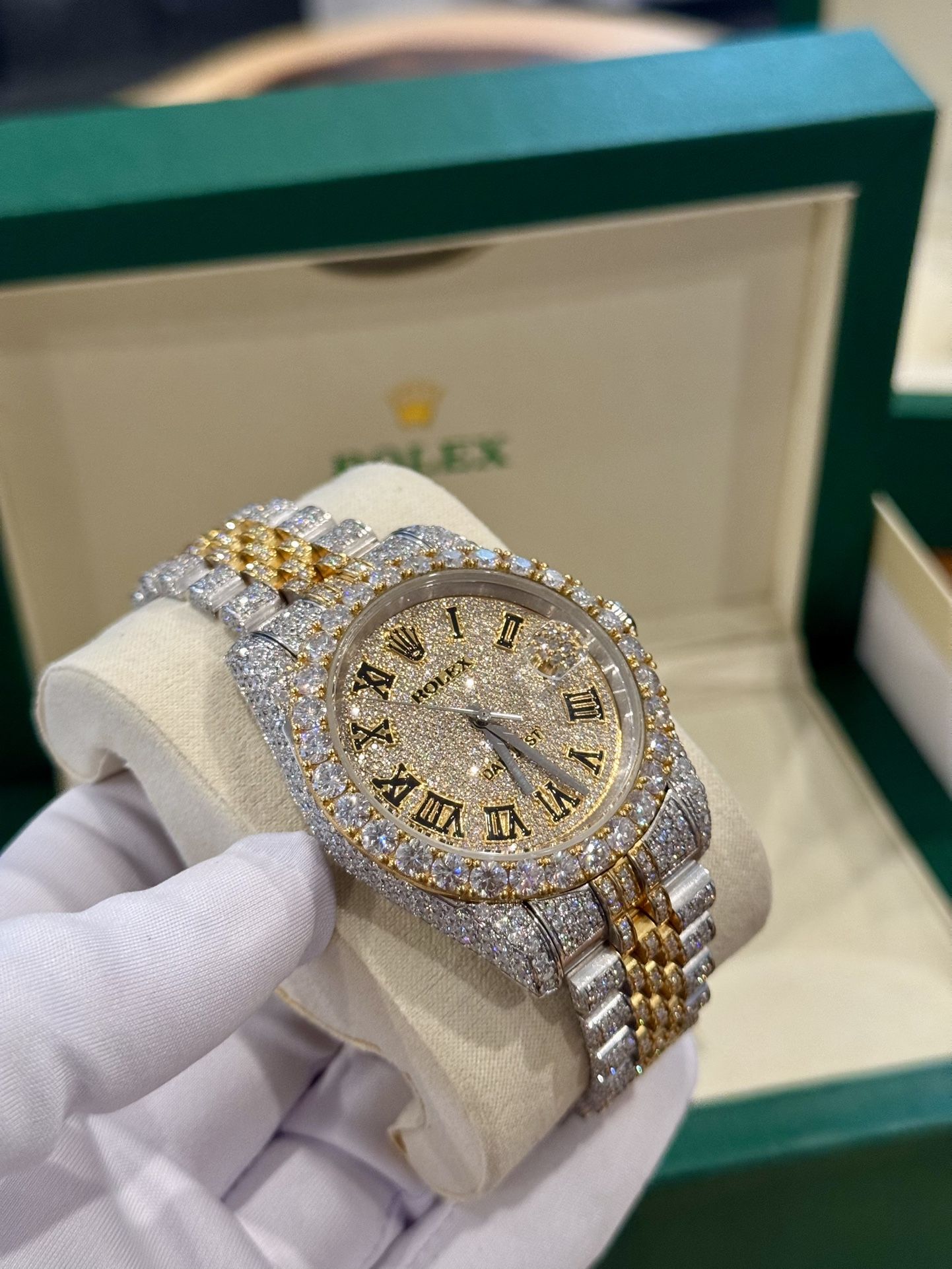 Two-Tone Watch | Gold & Silver | VVS Moissanite | Bust Down