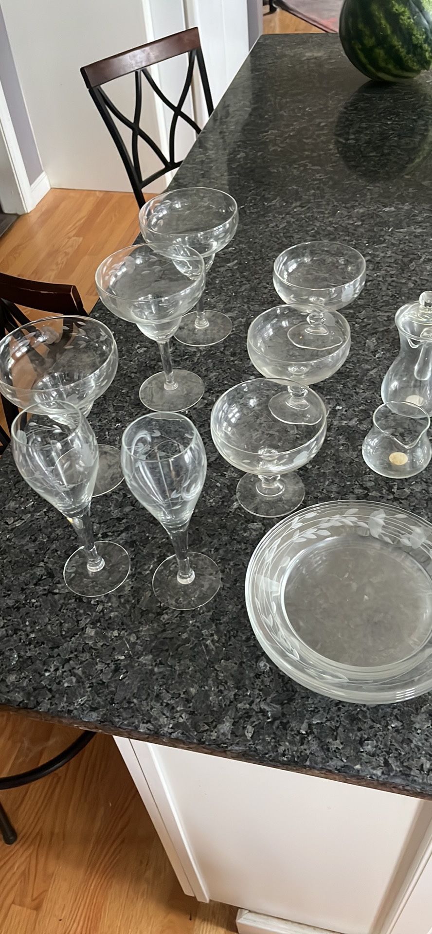 20 pc Princess house crystal glass set