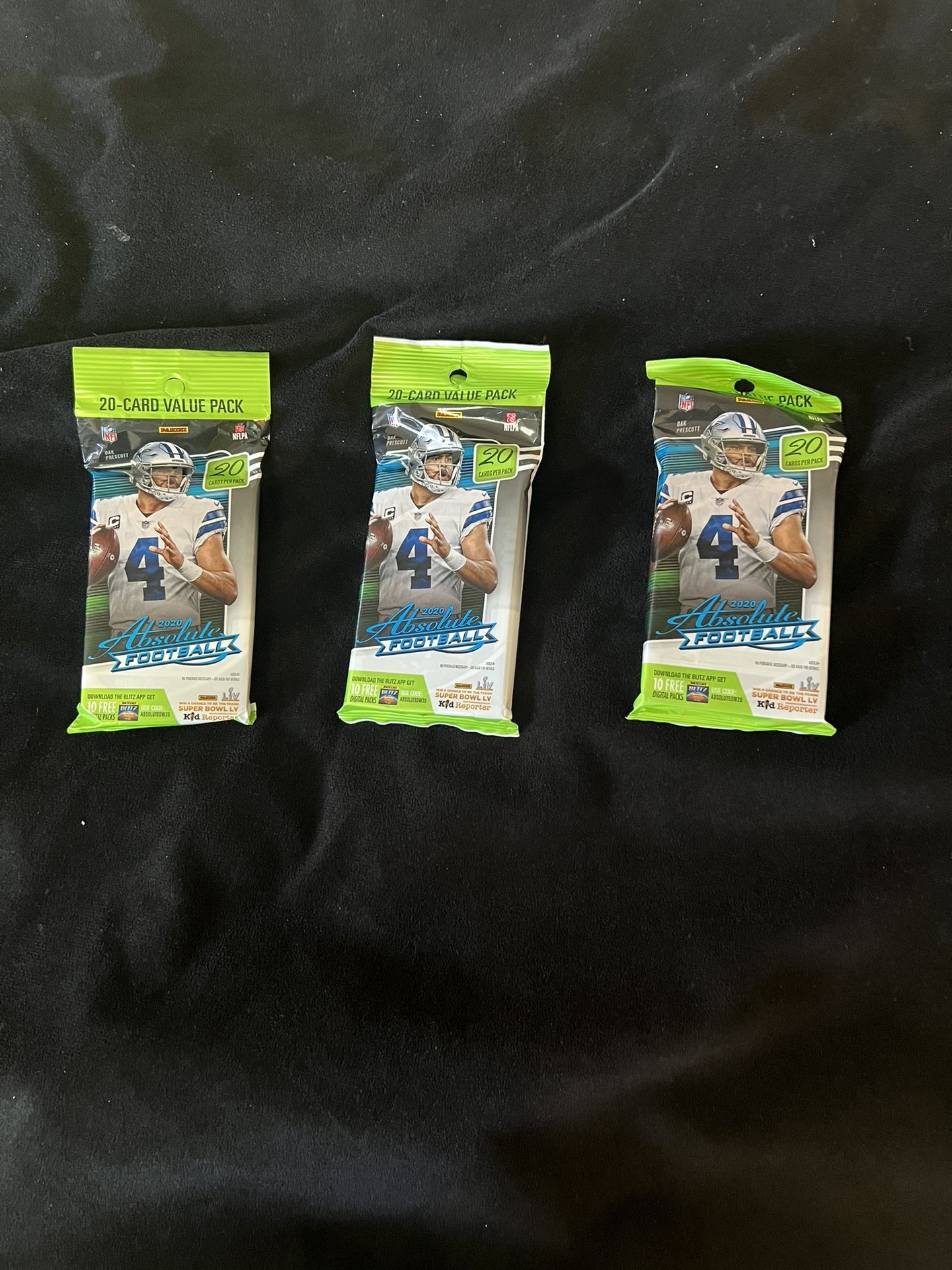 Absolute 2020 NFL 20 Card Packs X 3