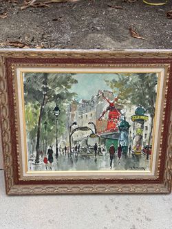 Original Oil Painting. Streets of Paris