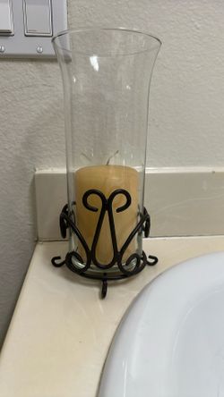 Crystal Vase & Metal Bottom