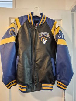 NFL LA Rams Faux Leather Varsity Jacket Men's XS