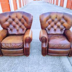 🚨Two Leather Recliner Chair 🚨 (FREE DELIVERY)