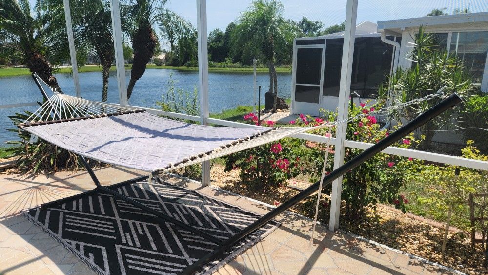 Double Spreader 100% Cotton Hammock with Collapsible Stand