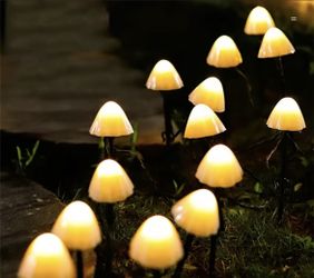 20LED Mushroom Solar String Lights For Outdoor Garden Waterproof Landscape Light
