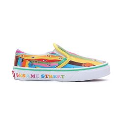 Brand New With Tag Sesame Street  Vans Classic Slip Ons ‘rainbow Stripes’ Kids Size 3