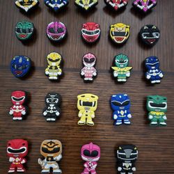 Lot Of 24 Power Rangers Shoe Charms 