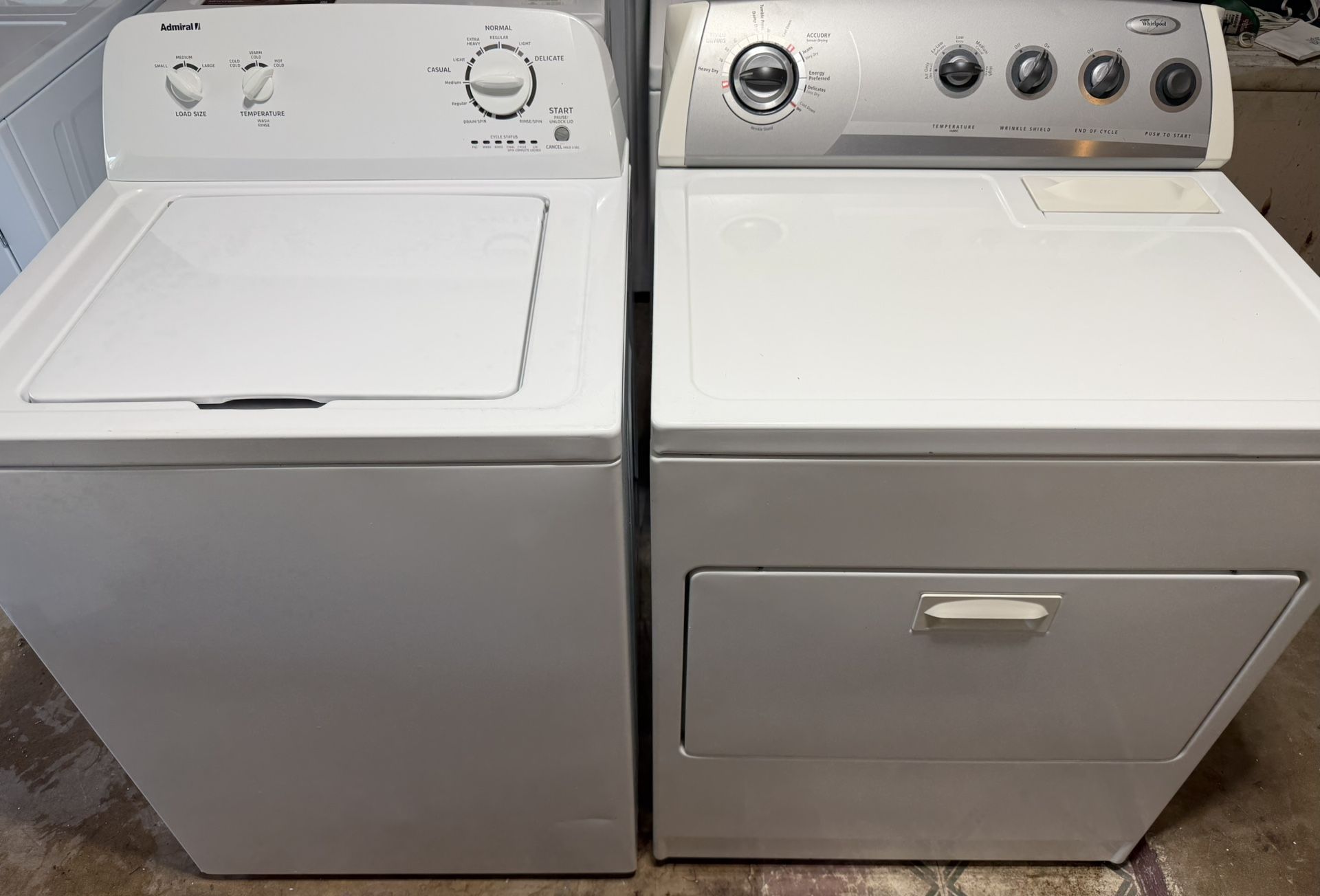 Admiral Washer/ Whirlpool Dryer Set - Delivery Available!