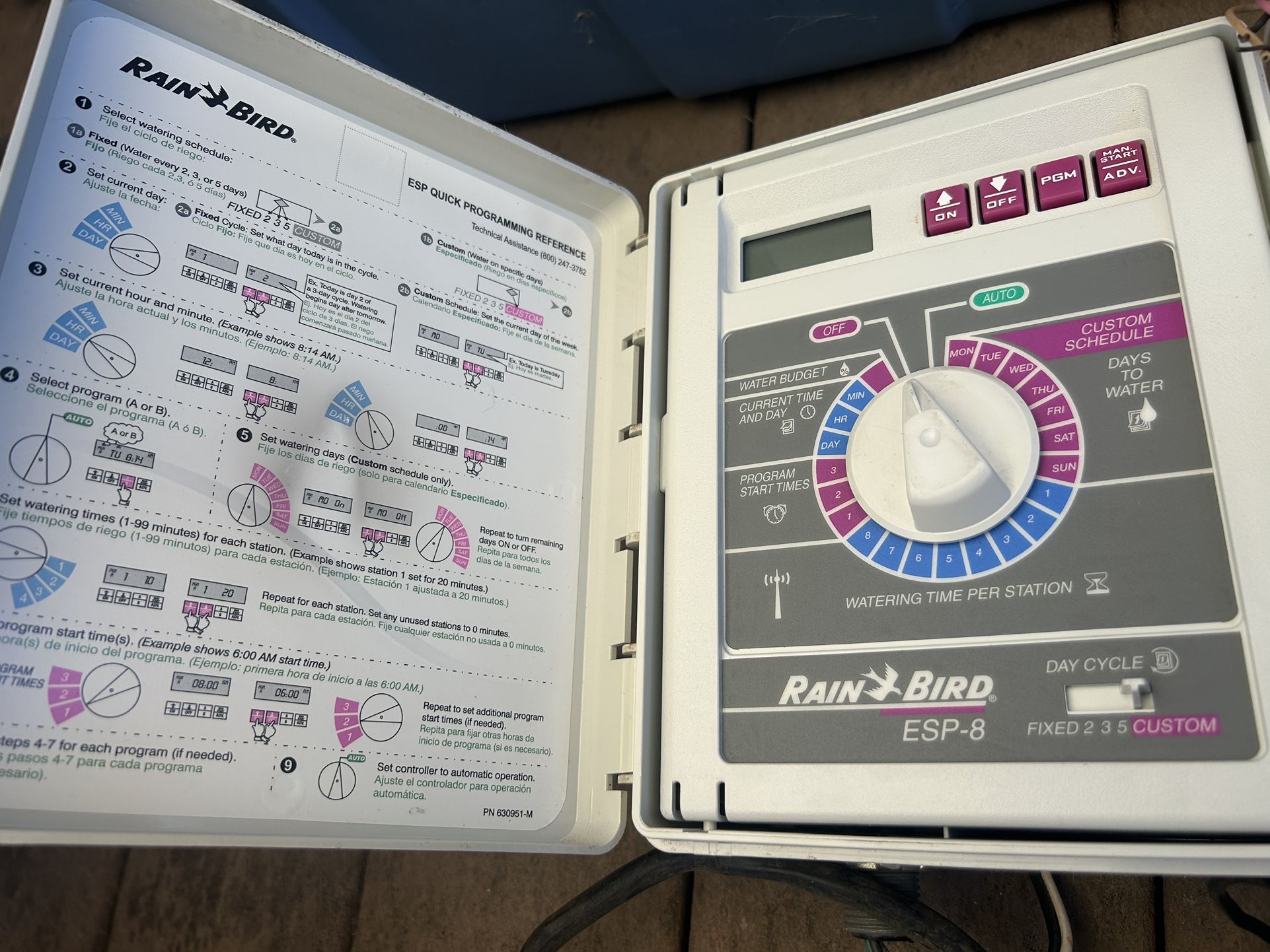 RAIN BIRD SPRINKLER CONTROL SYSTEM ELECTRIC TIMER AUTOMATIC PLUG IN WIRED LAWN GARDENER GRASS FLOWER