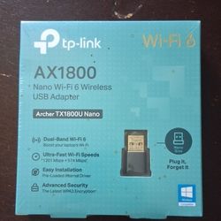 TP-Link AX1800 Nano Wi-Fi 6 Wireless USB Adapter  Black  Archer TX1800U Sealed