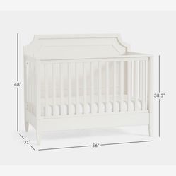 Pottery barn Ava Regency crib, toddler conversion kit, dresser w/topper & mattress