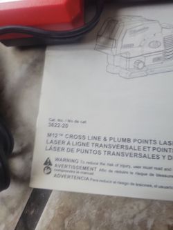 BRAND NEW MILWAUKEE 3622-21 M12 CROSS LINE AND PLUMB POINTS LASER KIT