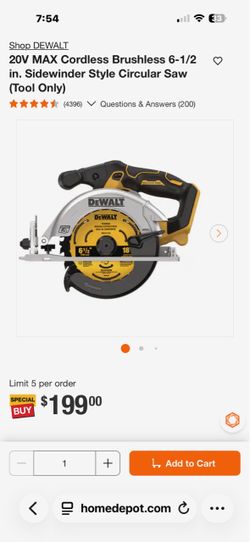 DEWALT 20V MAX 6-1/2 in. Circular Saw