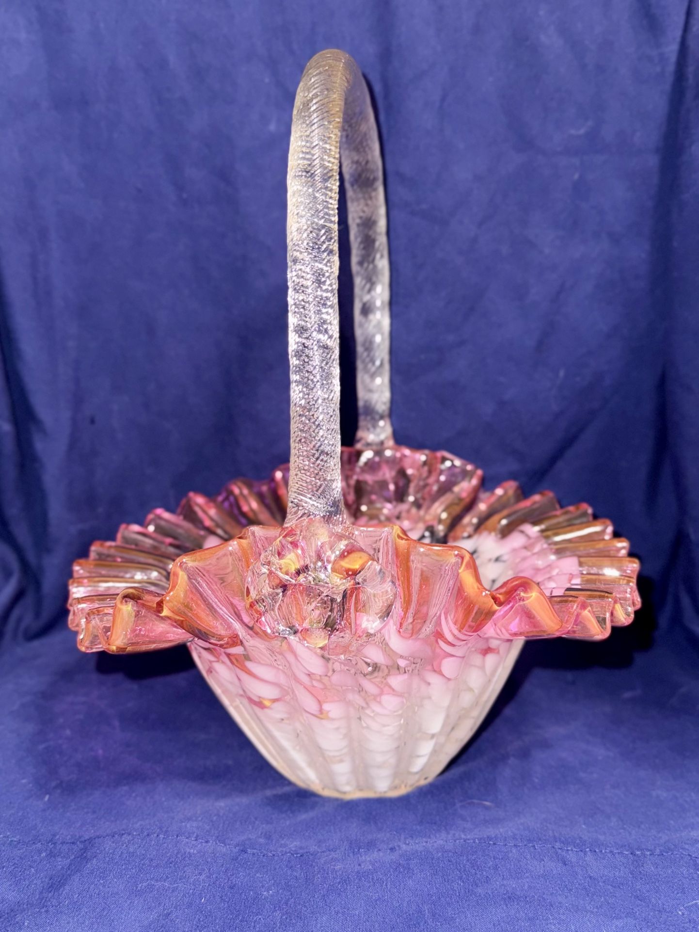 Fenton Glass Candy Dish Basket