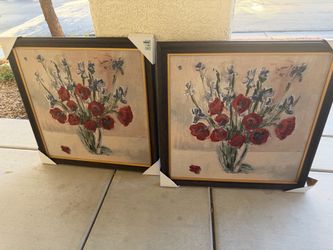 2 for $30 Framed wall art 27in x 27 inch