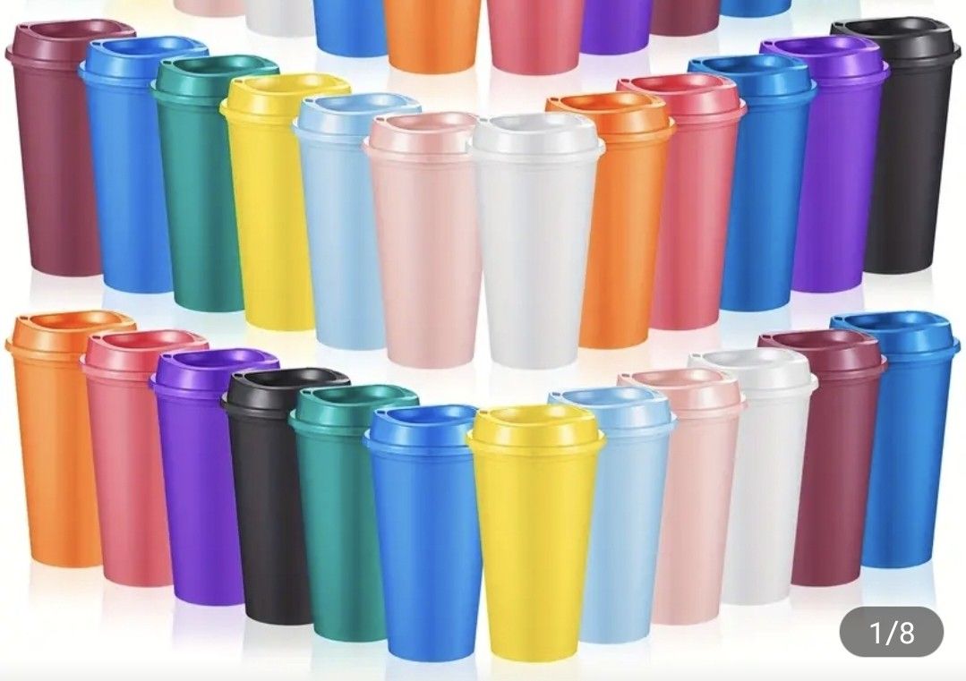 Fun multi-colorful reusable "Starbucks" Style cups
