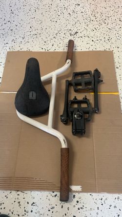 BMX Bike Parts Lot – Handlebars, Seat, Pedals