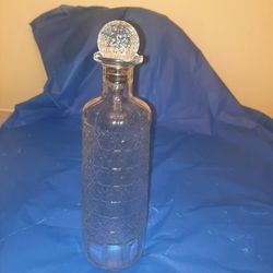 Vintage 1958 Schenley Reserve Whiskey Bottle Snowflake Pattern  With Newer Style Golf Ball Stopper.