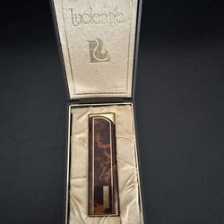 Lucienne Brand Pocket Lighter-marbled Brown & Gold Japan 1980s