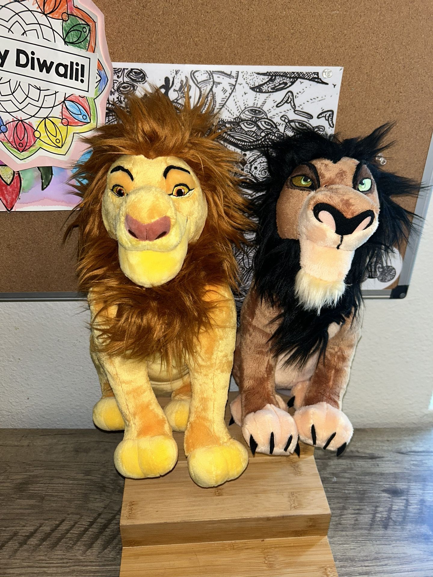 Disney The Lion King "Scar" & Mufasa 15" Plush Soft Stuffed Doll Toy