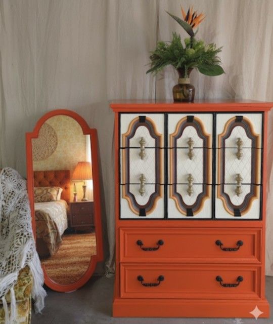 Vintage Mirror And Dresser