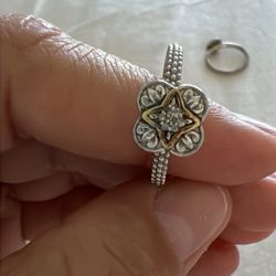 925 Silver Ring And 14k Gold 