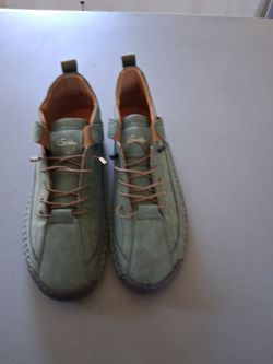 Green Suede Hiking Shoes