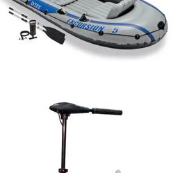 Fishing Boat, Trolling Motor, & Boat Motor Mount Kit