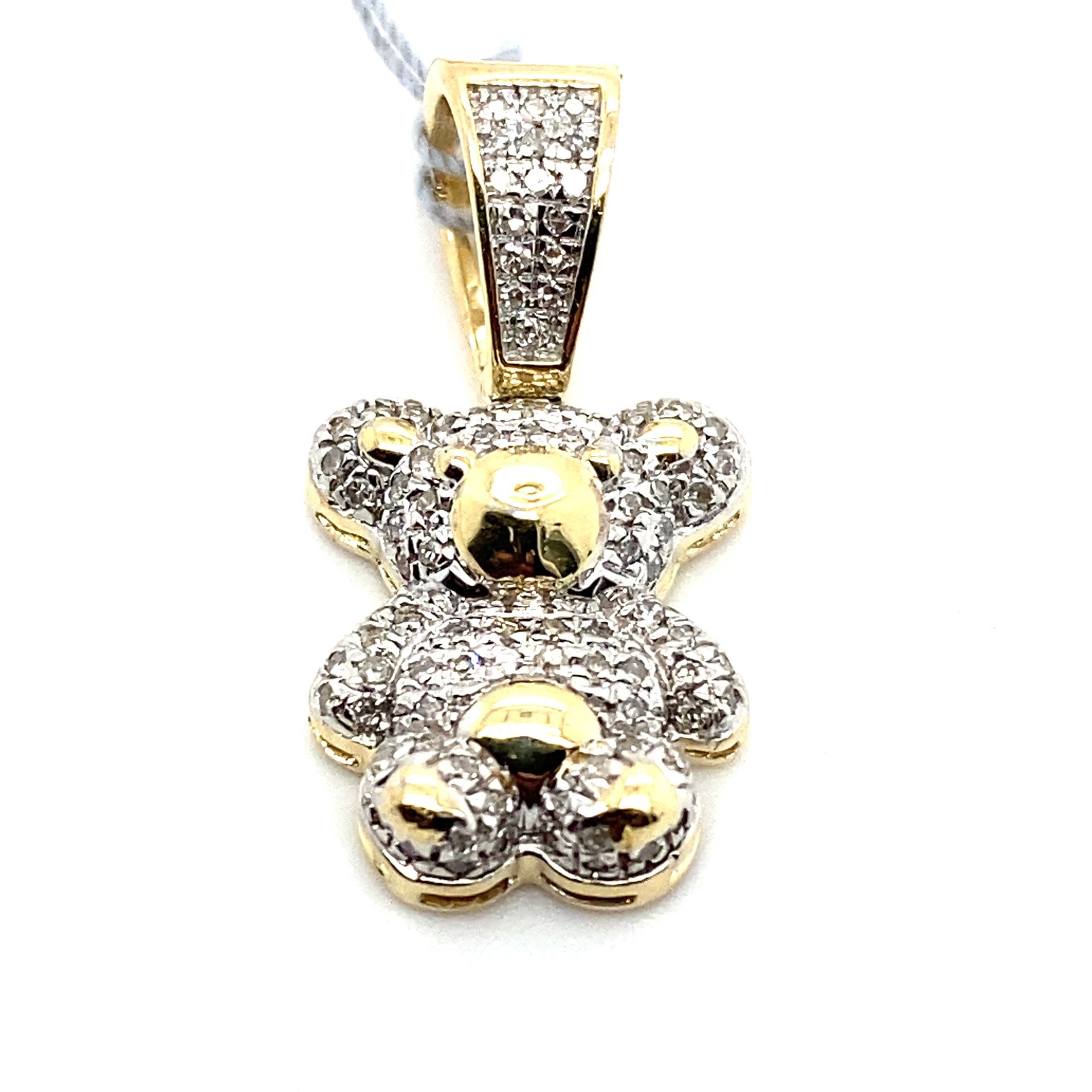 10k Gold Diamond Pendant Small Teddy Bear .23ctw 2.4grams  140290 6