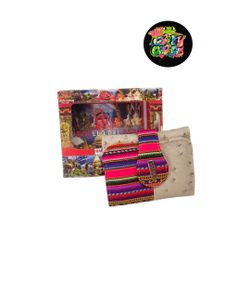Handmade Peruvian Wallet w/ Woven Fabrics Ethnic Nice faux Leather Beige Wallet