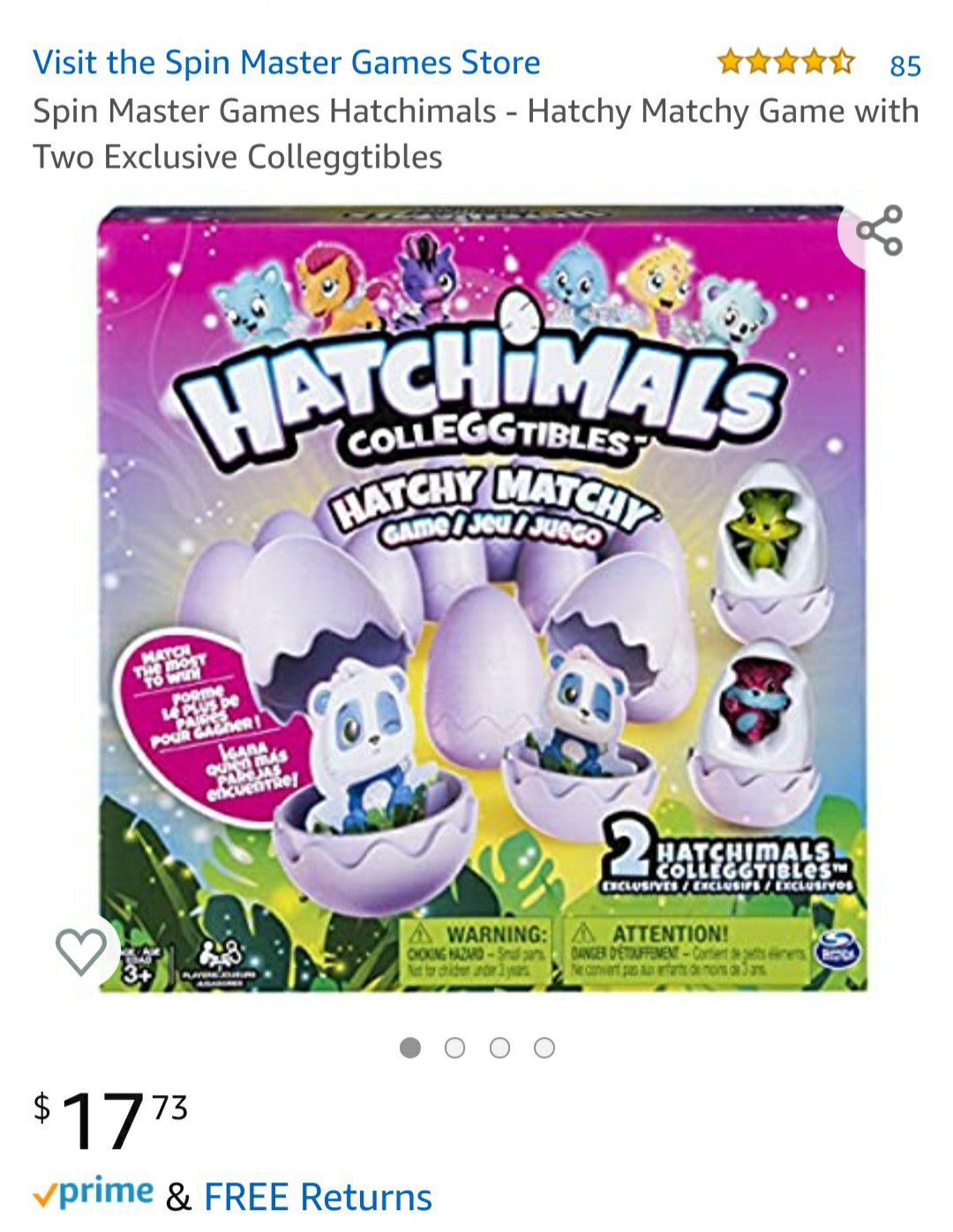 Kids Toys Hatchimals - Hatchy Matchy Game with Two Exclusive CollEGGtibles Matching Puzzle