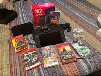 Nintendo Switch 2 with 7 games 256 gb micro SD card and case