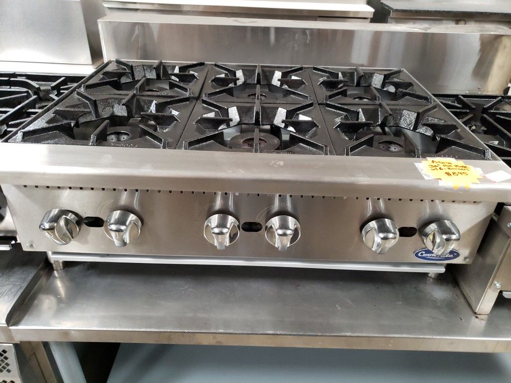 Used Atosa 36"L Hot Plate With 6-Burners Natural Gas