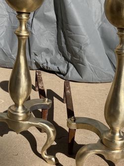 Vintage Brass Andiron for Fireplace