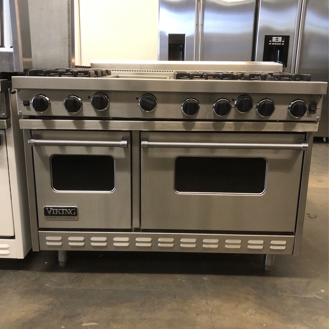 Viking 48”Wide Gas Range Stove With Griddle In Stainless Steel