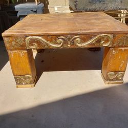 Chunky Rustic Solid Wood Coffee Table - $20