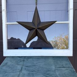 Vintage Wooden Window W/metal star