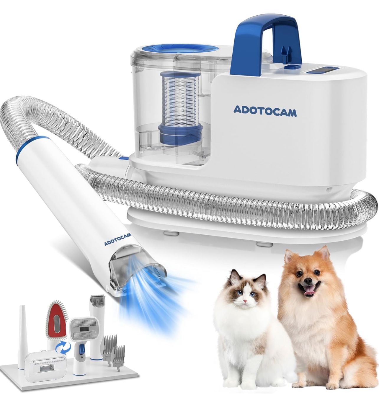 Pet Grooming Kit | 5-in-1 Dog Clipper Grooming Kit | 99% Hair Cleaner 