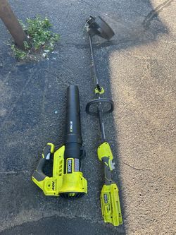 Ryobi 40V Leaf Blower and String Trimmer Set